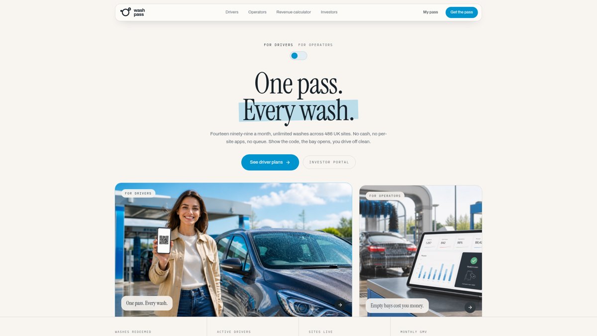 Wash Pass — Product mock